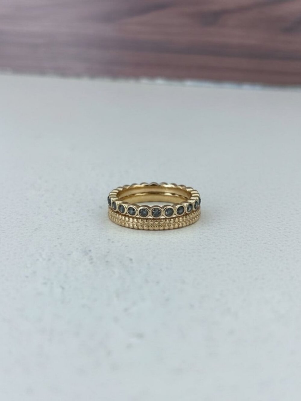 Stacked Black Diamond Eternity Rings